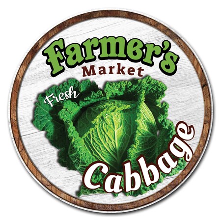 Signmission Farmers Market Cabbage Circle Corrugated Plastic Sign, C-12-CIR-Cabbage C-12-CIR-Cabbage